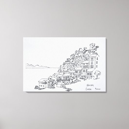 Hilltop Village of Nonza | Corsica, Frankrijk Canvas Afdruk (Voorkant)