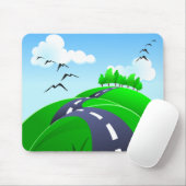 Hilly road, mousepad muismat (Met muis)