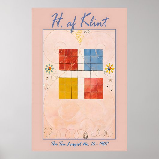 Hilma Af Klint Pastel Roze Abstracte Kunstprint Poster (Voorkant)