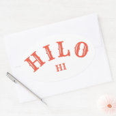 Hilo, Hawai, sui Ovale Sticker (Envelop)