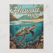 Hilo Hawaii Big Island Retro Tropische Kust Briefkaart (Voorkant)