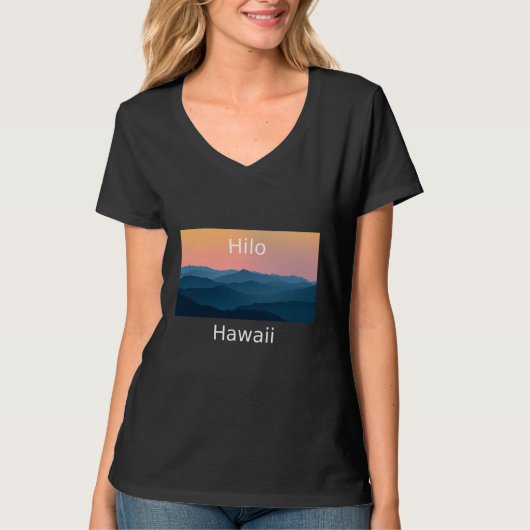 Hilo Hawaii Mountain sunset hometown T-shirt (Voorkant)