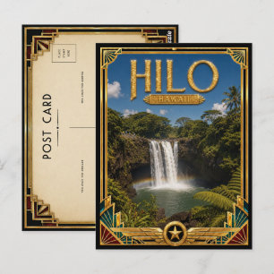Hilo Hawaii Vintage Art Deco Gouden Tijdperk Briefkaart