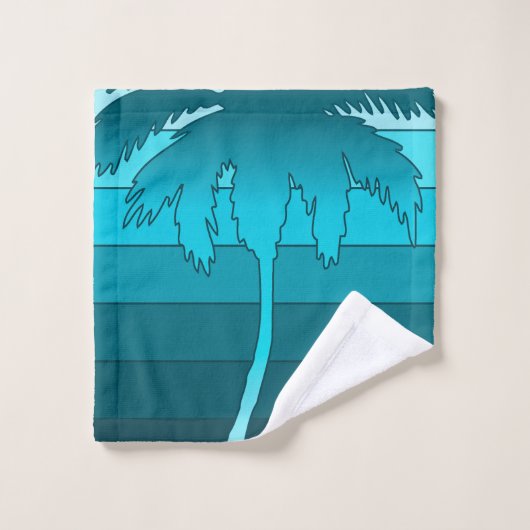 Hilo Hawaiian Palms Striped Coordinates Bad Handdoek (Wasdoekje)