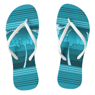 Hilo Hawaiian Palms Striped Teenslippers