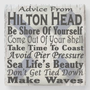 Hilton Head Beach Onderzetter. Stenen Onderzetter