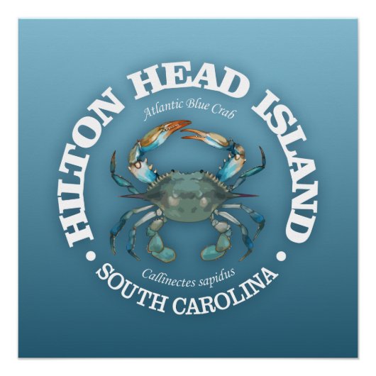 Hilton Head (blauwe krab) Perfect Poster (Voorkant)