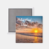 Hilton Head Island Beach Sunrise Magnet Magneet (Voorkant / Achterkant)