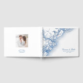 Hilton Head Island Kaart Elegant Navy Blue Bruilof Gastenboek (Volledig)