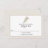 Hilton Head Island Kaart met hart | Bruiloft RSVP (Voorkant / Achterkant)