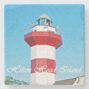 Hilton Head Island Lighthouse Onderzetter met Text
