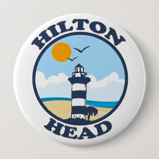 Hilton Head Island. Ronde Button 4,0 Cm (Voorkant)