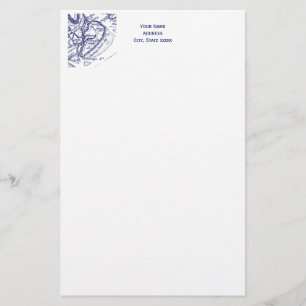 Hilton Head Island SC Carte Vintage Marine Blue