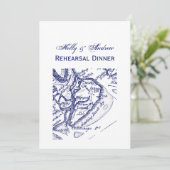 Hilton Head Island SC Carte Vintage Marine Blue (Debout devant)