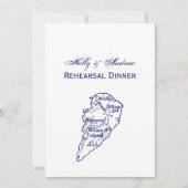 Hilton Head Island SC Carte Vintage Marine Blue (Devant)