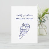 Hilton Head Island SC Carte Vintage Marine Blue (Debout devant)