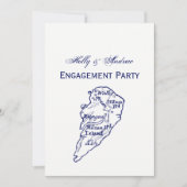 Hilton Head Island SC Carte Vintage Marine Blue (Devant)