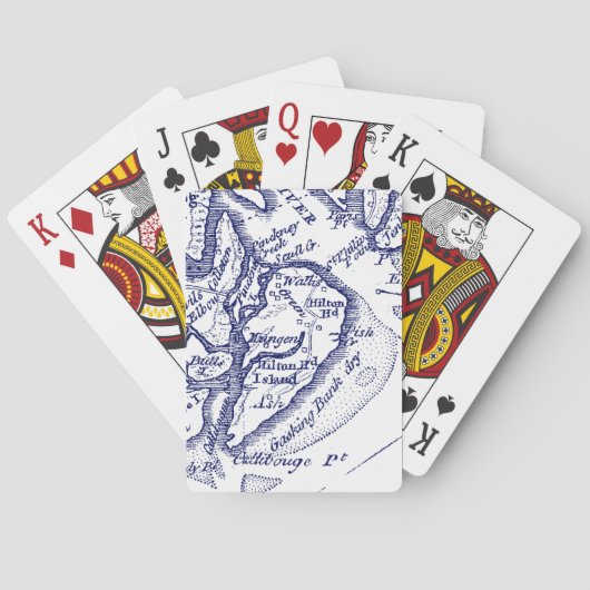 Hilton Head Island SC  kaart Navy Blue NP (Achterkant)