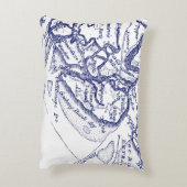 Hilton Head Island SC Map Navy Blue Accent Kussen (Achterkant (Verticaal))