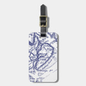 Hilton Head Island SC Map Navy Blue Bagagelabel (Voorkant verticaal)