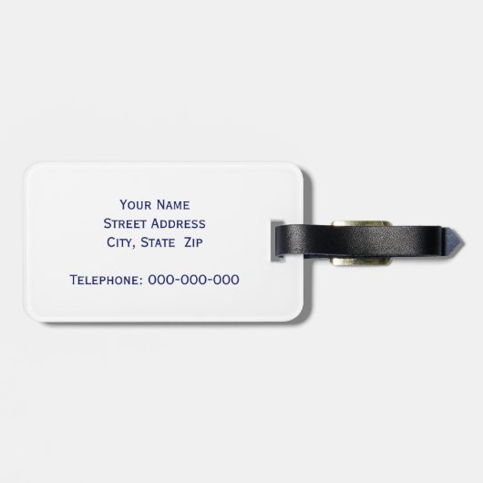 Hilton Head Island SC  Map Navy Blue Bagagelabel (Achterkant horizontaal)