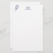 Hilton Head Island SC  Map Navy Blue Briefpapier (Voorkant / Achterkant)