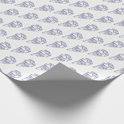 Hilton Head Island SC Map Navy Blue Cadeaupapier (Hoek)