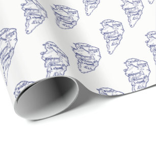 Hilton Head Island SC  Map Navy Blue Cadeaupapier