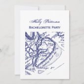 Hilton Head Island SC  Map Navy Blue Kaart (Voorkant)