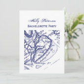 Hilton Head Island SC  Map Navy Blue Kaart (Staand voorkant)