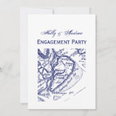 Hilton Head Island SC  Map Navy Blue Kaart (Voorkant)