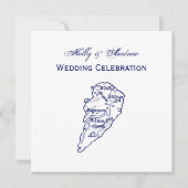 Hilton Head Island SC  Map Navy Blue Kaart (Voorkant)