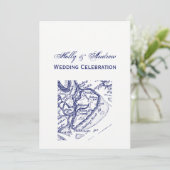 Hilton Head Island SC  Map Navy Blue Kaart (Staand voorkant)