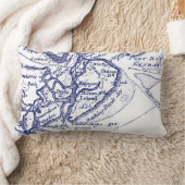 Hilton Head Island SC  Map Navy Blue Kussen (Deken)