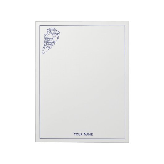 Hilton Head Island SC  Map Navy Blue Notitieblok (Gedraaid)
