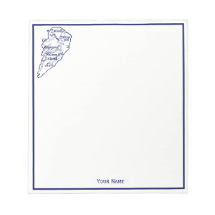 Hilton Head Island SC Map Navy Blue Notitieblok