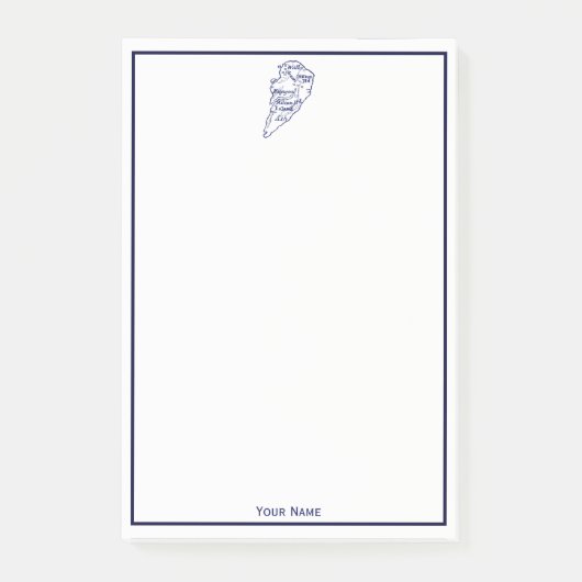 Hilton Head Island SC  Map Navy Blue Post-it® Notes (Voorkant)