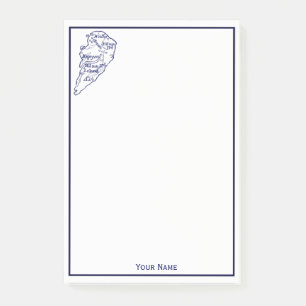 Hilton Head Island SC  Map Navy Blue Post-it® Notes