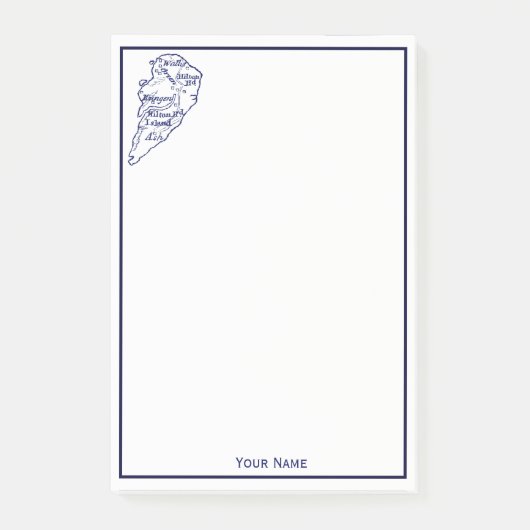 Hilton Head Island SC  Map Navy Blue Post-it® Notes (Voorkant)