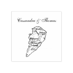 Hilton Head Island SC  Map Navy Blue Rubberstempel