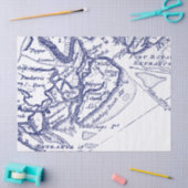 Hilton Head Island SC  Map Navy Blue Tissuepapier (Craft)
