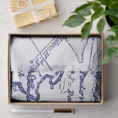 Hilton Head Island SC  Map Navy Blue Tissuepapier (Geschenk)