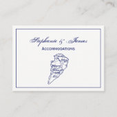 Hilton Head Island SC Map Navy Blue Visitekaartje (Voorkant)