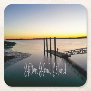 Hilton Head Island South Carolina Vierkante Kartonnen Onderzetter