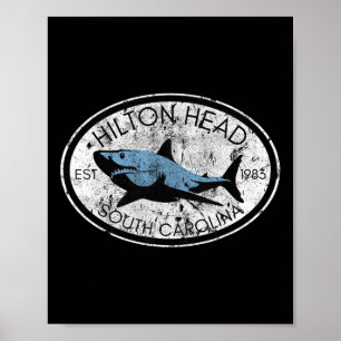 Hilton Head Island South Carolina Vist Shark Fi Poster