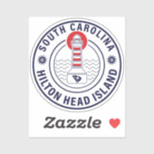 Hilton Head Island Vuurtoren Retro Sunset Sticker (Vel)