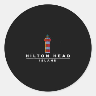 Hilton Head Island-vuurtoren Sc-vakantiesouvenir Ronde Sticker
