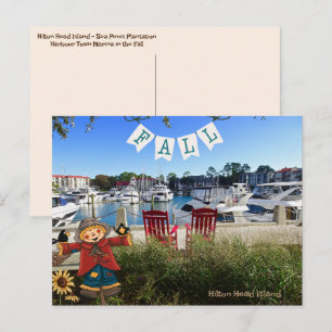Hilton Head Island Zee Pines Marina Herfst vogelve Briefkaart