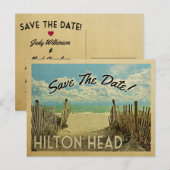Hilton Head Save the Date  Beach Nautical Aankondigingskaart (Voorkant / Achterkant)