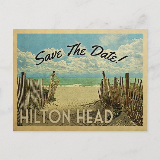 Hilton Head Save the Date  Beach Nautical Aankondigingskaart (Voorkant)